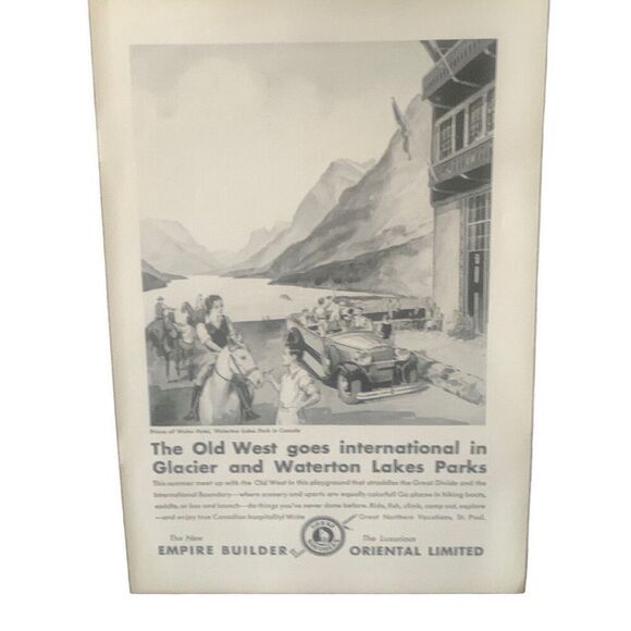 Vintage 1931 Great Northern Old West Goes International Ad Advertisement - Picture 3 of 4